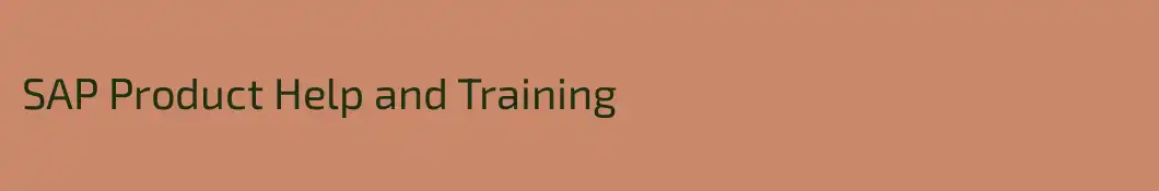 SAP Product Help and Training